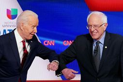 Joe Biden og Bernie Sanders sóttust báðir eftir útnefningu sem forsetaefni Demókrataflokksins árið 2020.