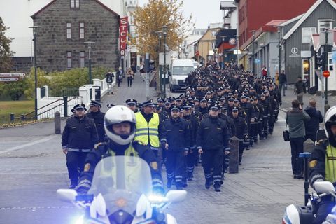 The march was attended by just under half of the country's entire police force.