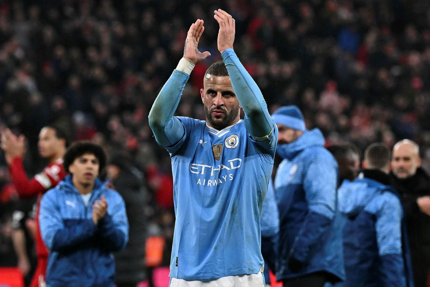 Kyle Walker eftir leik með Manchester City.