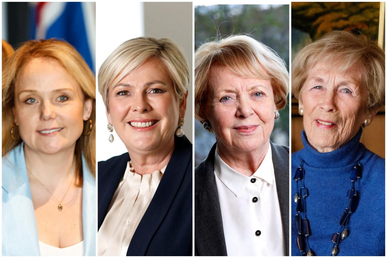 Frá vinstri: Kristín Edwald, Halla Tómasdóttir, Vigdís Finnbogadóttir og Guðrún …