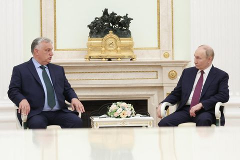 Orban og Pútín ræddu saman í Moskvu í dag.