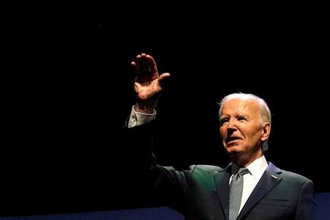 Joe Biden forseti Bandaríkjanna á samkomu sér til stuðnings fyrr í mánuðinum.