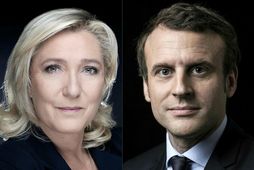 Marine Le Pen og Emmanuel Macron.