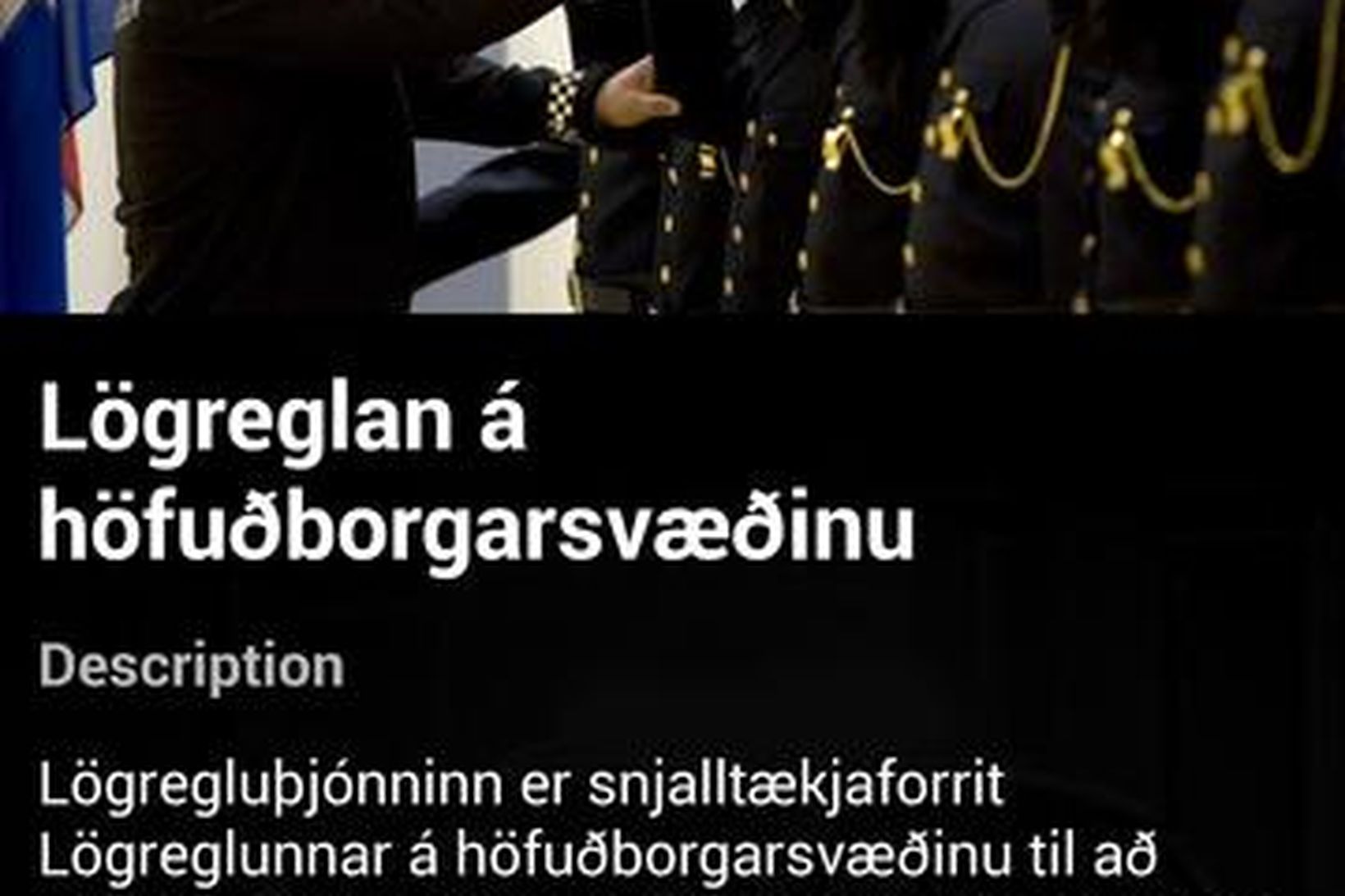 Lögregluþjónninn, nýtt app lögreglunnar á höfuðborgarsvæðinu.
