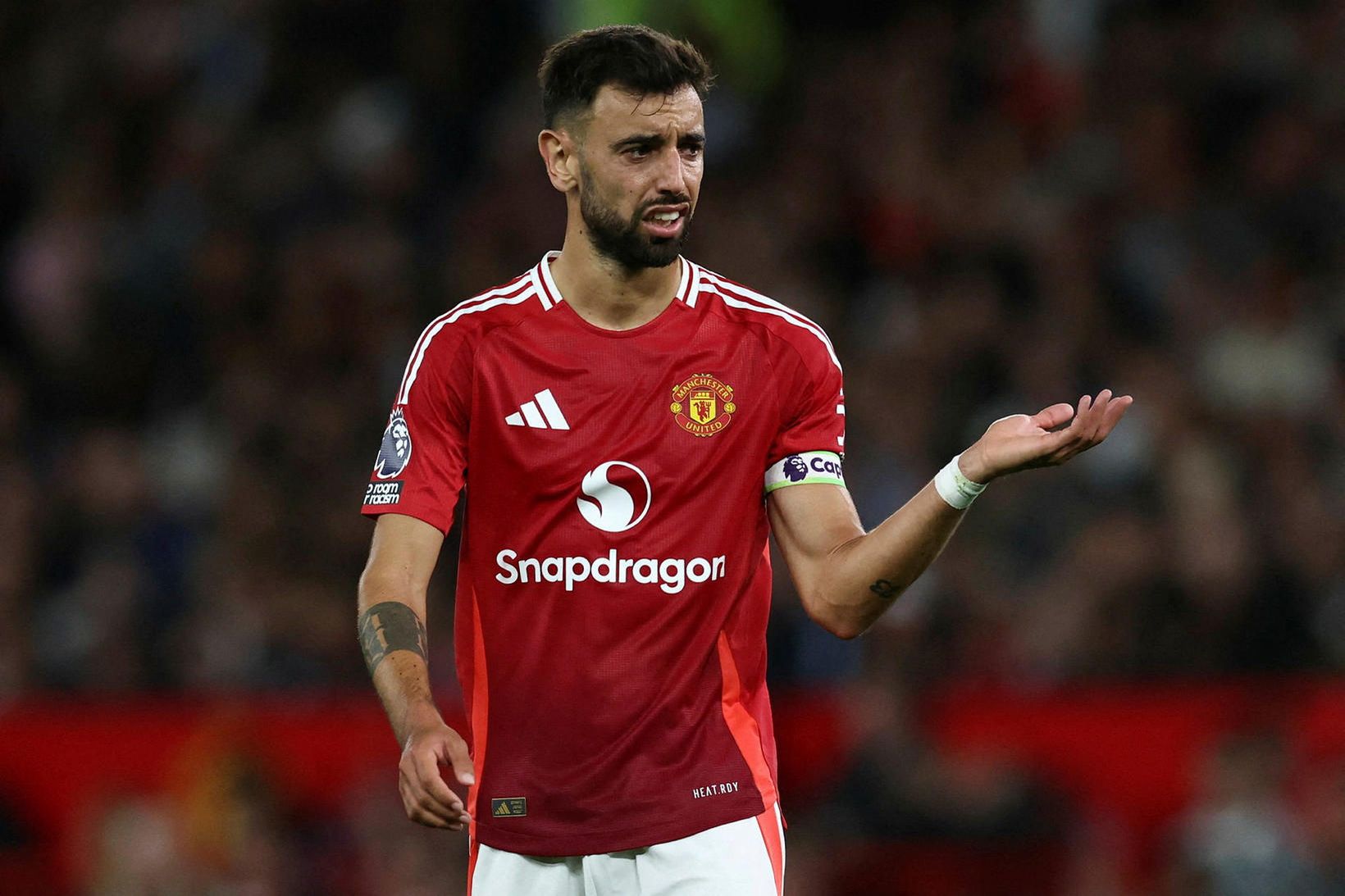 Bruno Fernandes er fyrirliði Manchester United.