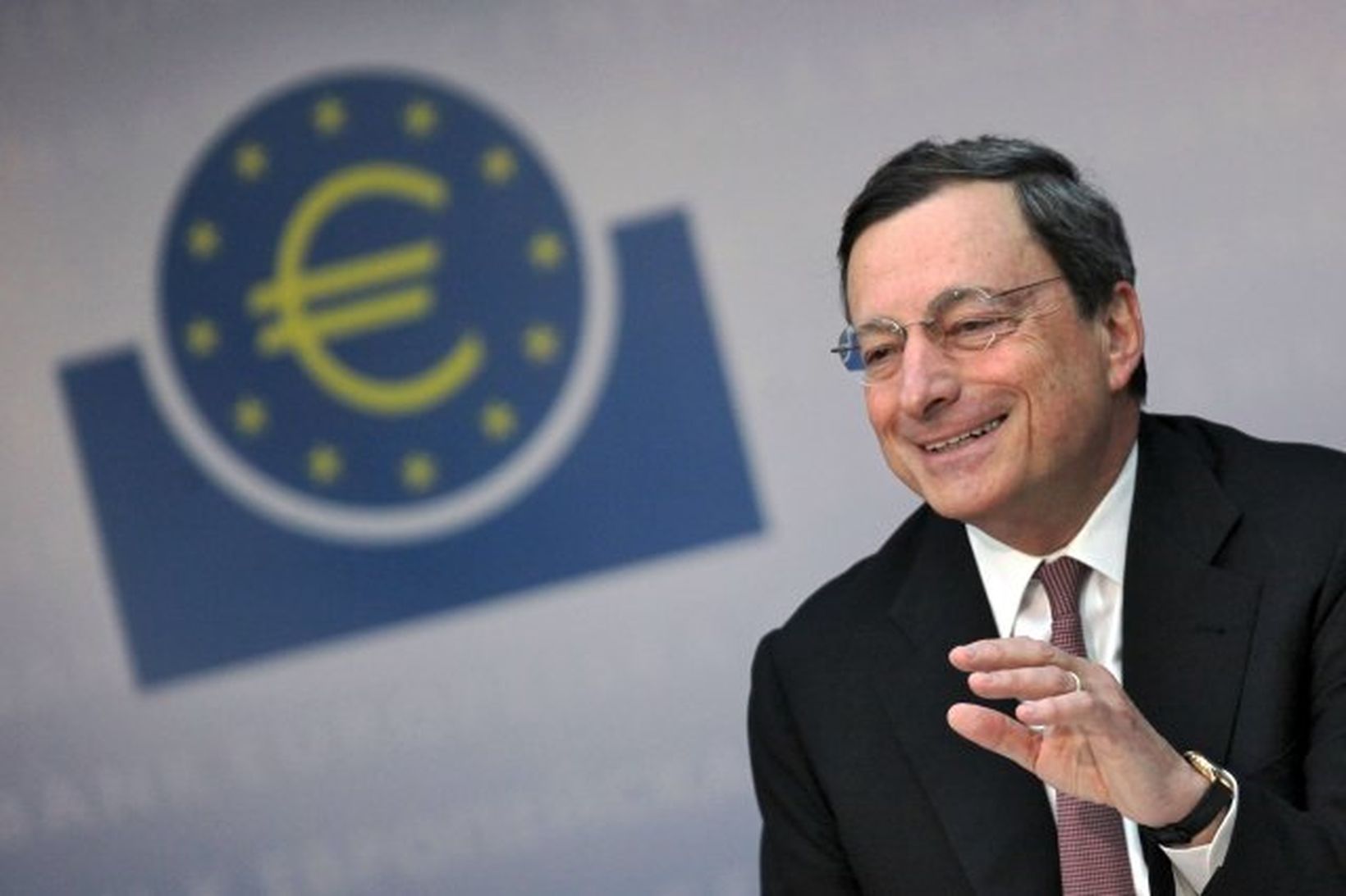 Mario Draghi seðlabankastjóri. Ræða hans í dag hefur farið illa …