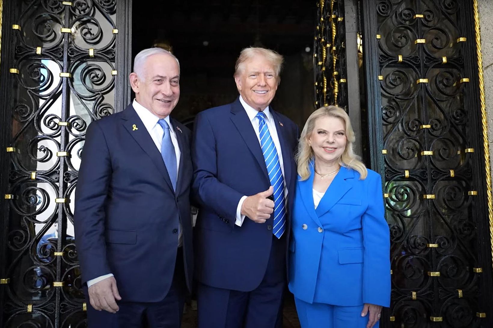 Benjamin Netanyahu, forsætisráðherra Ísrael og Donald Trump forsetaframbjóðandi funduðu í …