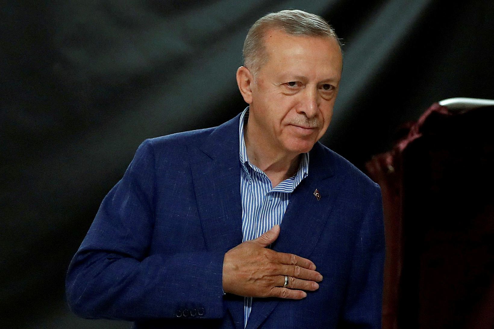 Recep Tayyip Erdogan hefur lýst yfir sigri í forsetakosningunum.
