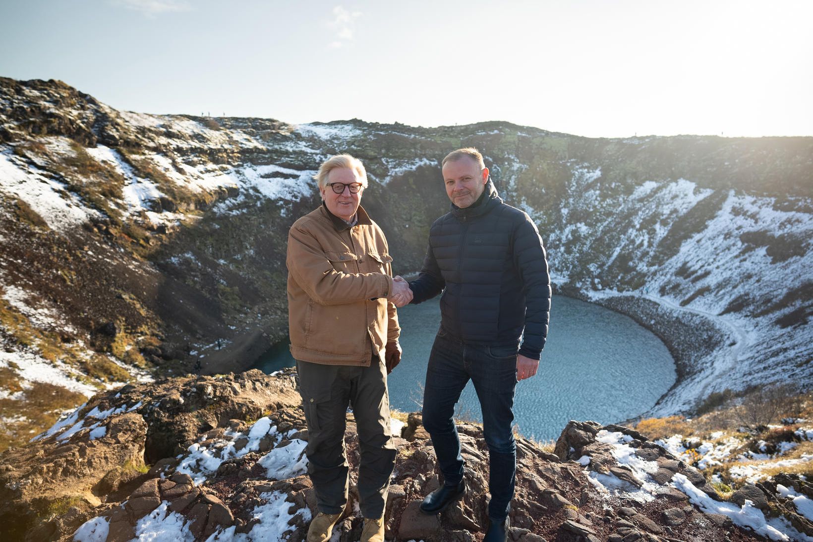 Óskar Magnússon, stjórnarformaður Kerfélagsins, og Ásgeir Baldurs, forstjóri Arctic Adventures, …