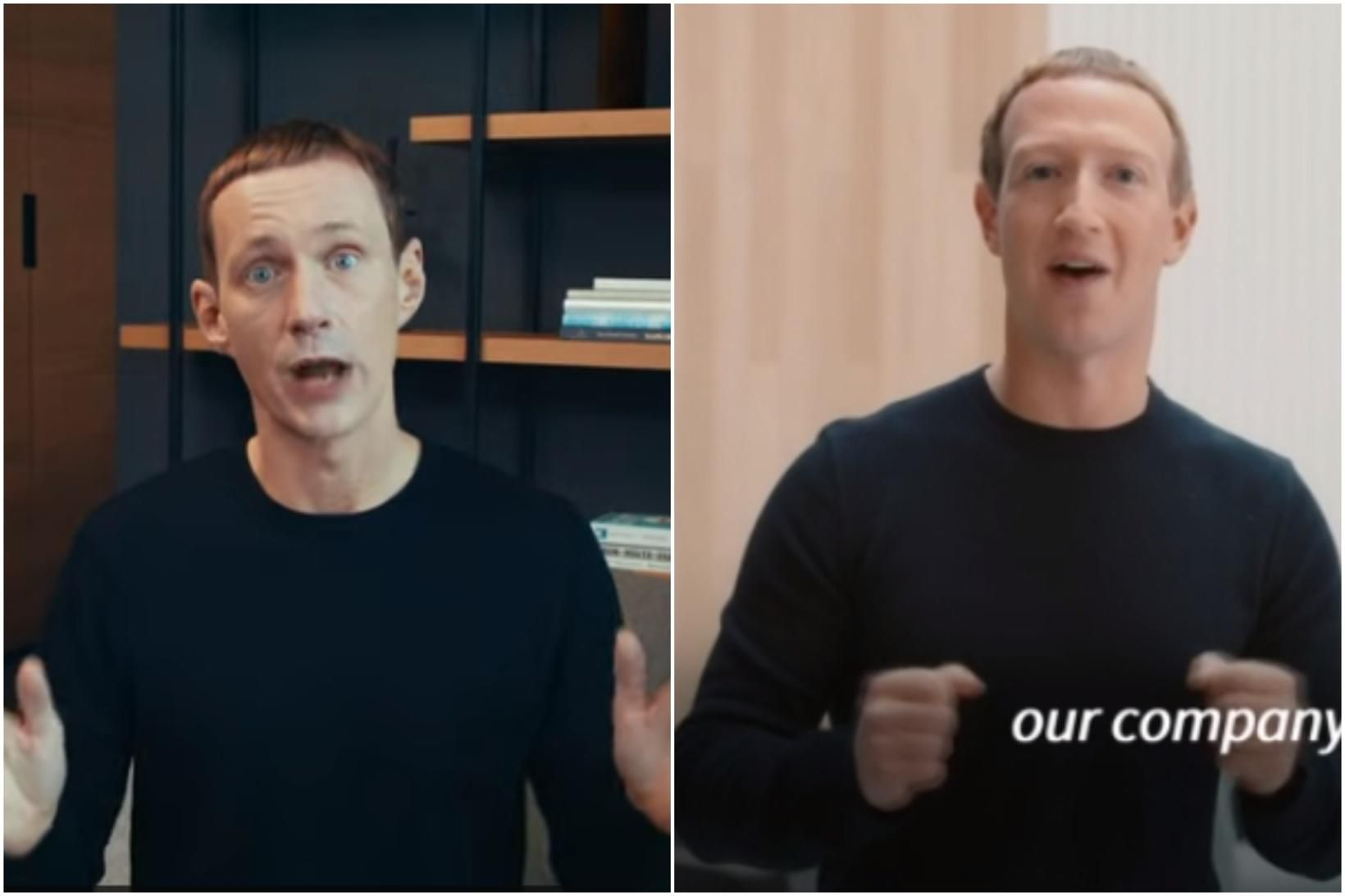 Jörundur Ragnarsson og náði Mark Zuckerberg vel í auglýsingunni.