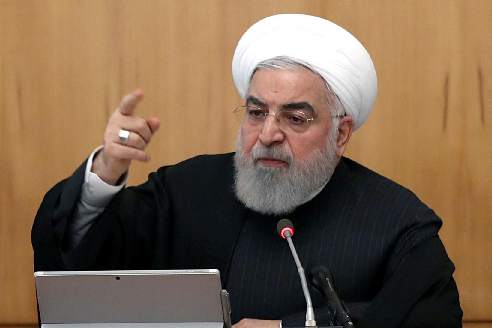 Hassan Rouhani forseti Írans flutti sjónvarpsávarp í dag að loknum …