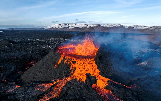 The last eruption at the Sundhnúkagígar crater row.