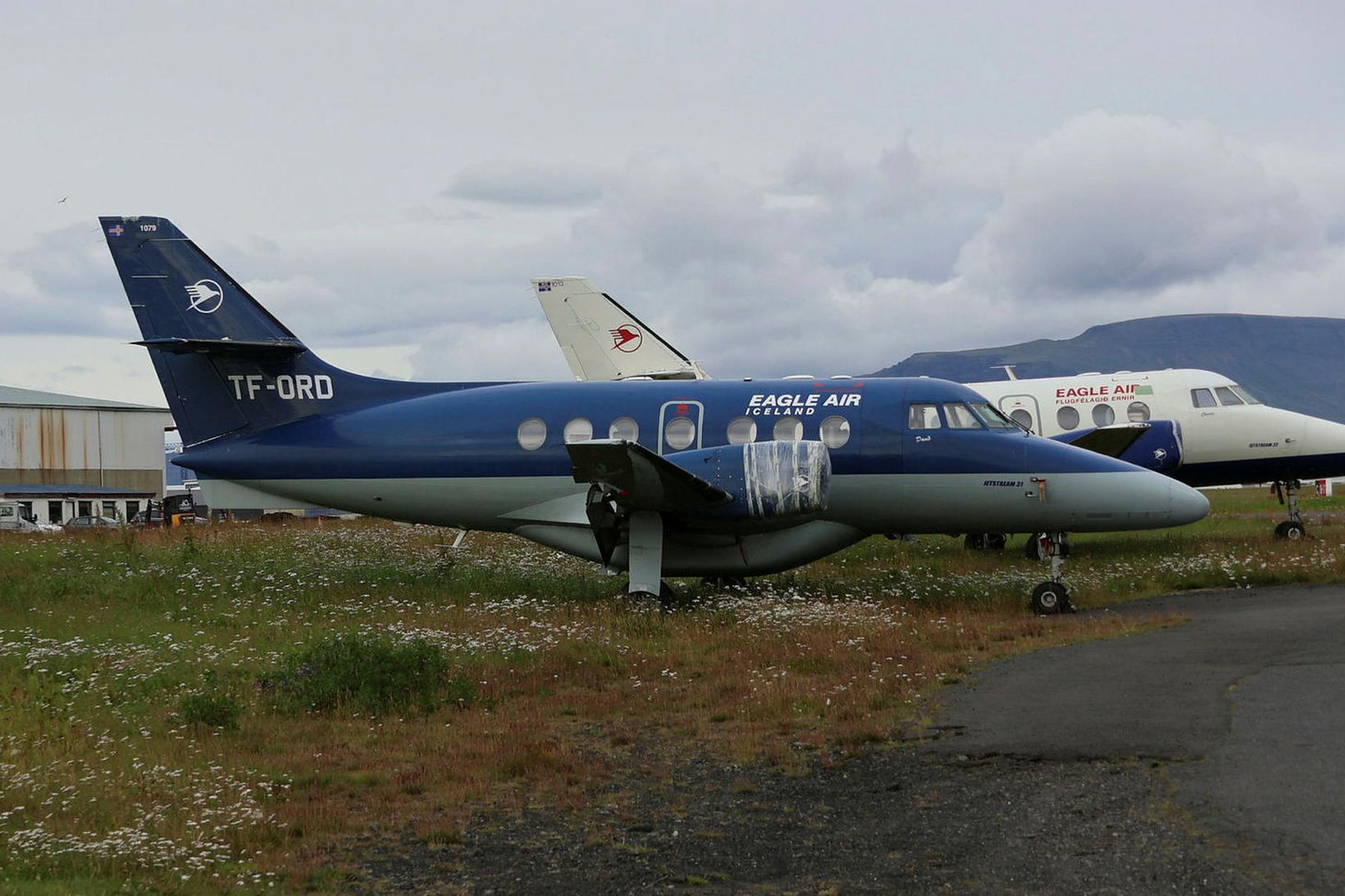 Jet-Stream-vélarnar tvær á Reykjavíkurflugvelli.