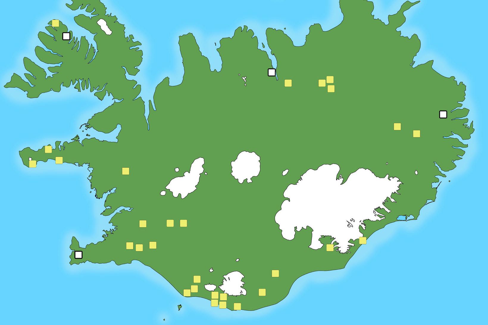 Á kortinu má sjá hvar rukkað er fyrir aðgang að …