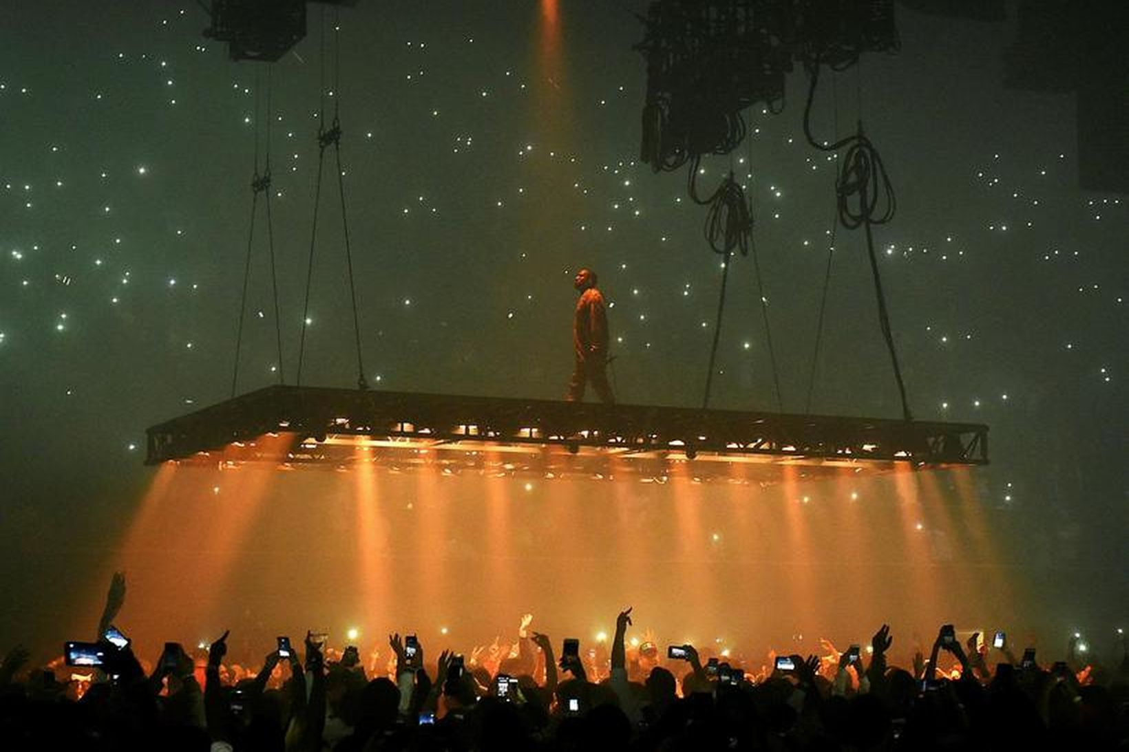 Kanye West á sviði í Kaliforníu í síðasta mánuði.