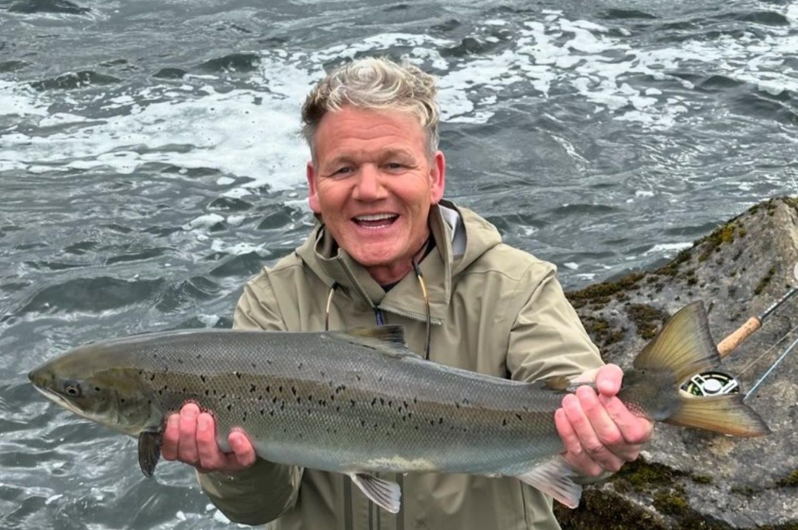 Íslandsvinurinn Gordon Ramsay landaði stórum laxi