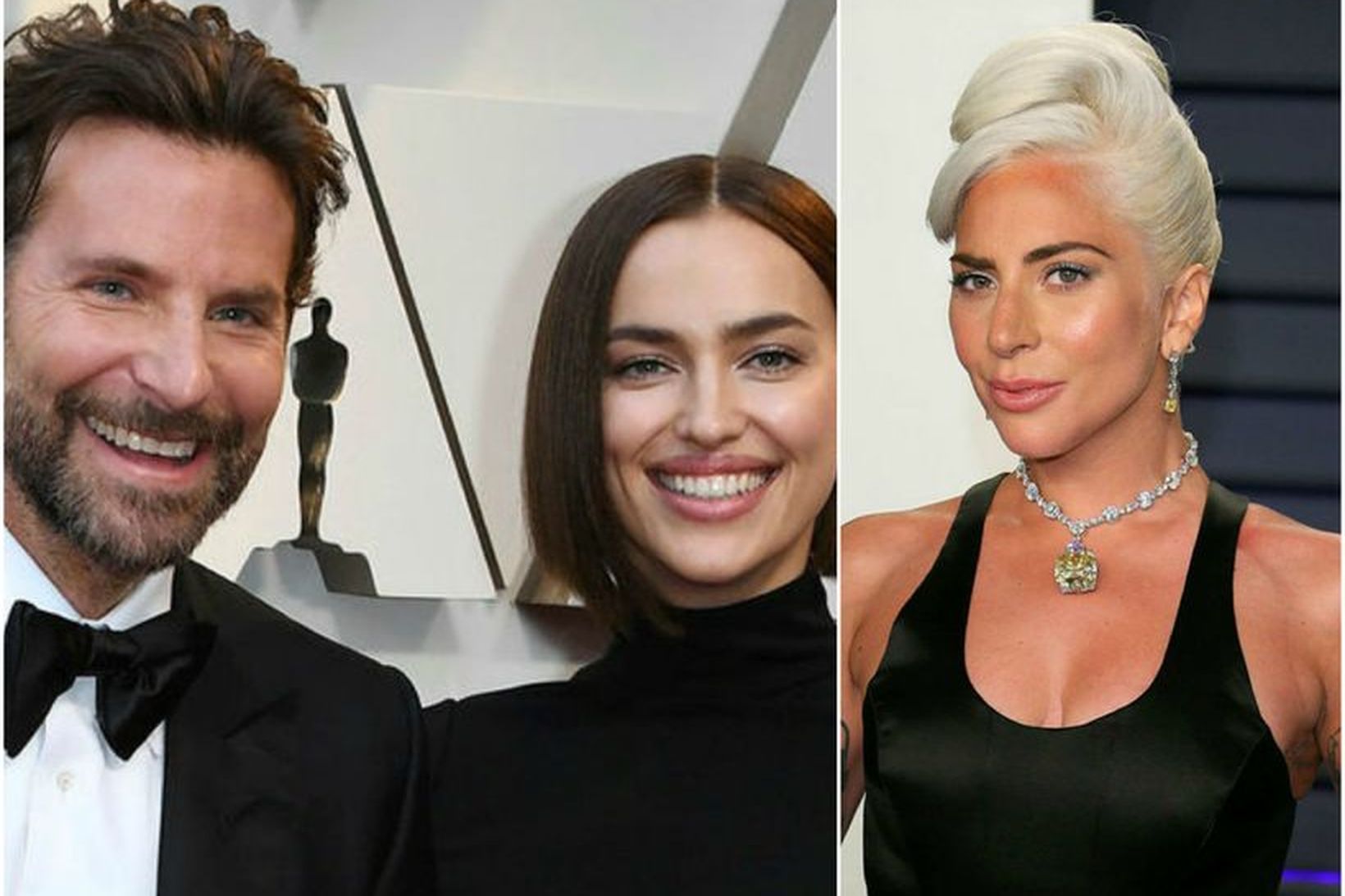 Bradley Cooper, Irina Shayk og Lady Gaga fögnuðu saman á …