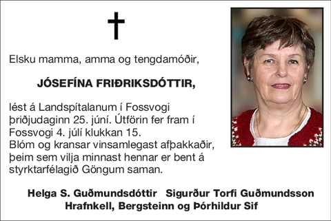 Jósefína Friðriksdóttir,