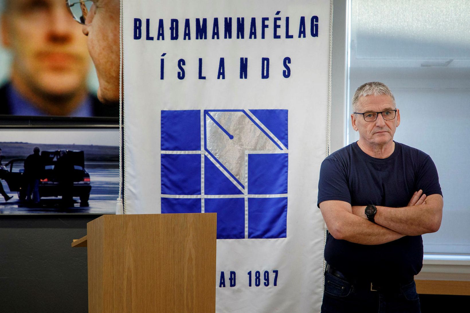 Hjálmar Jónsson áður en hann hætti störfum hjá Blaðamannafélagi Íslands.