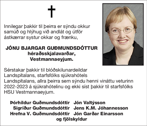 Jónu Bjargar Guðmundsdóttur