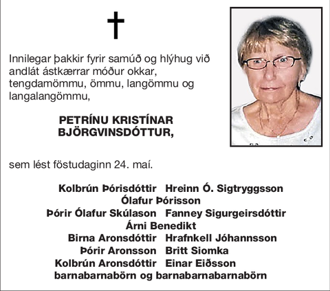 Petrínu Kristínar Björgvinsdóttur,