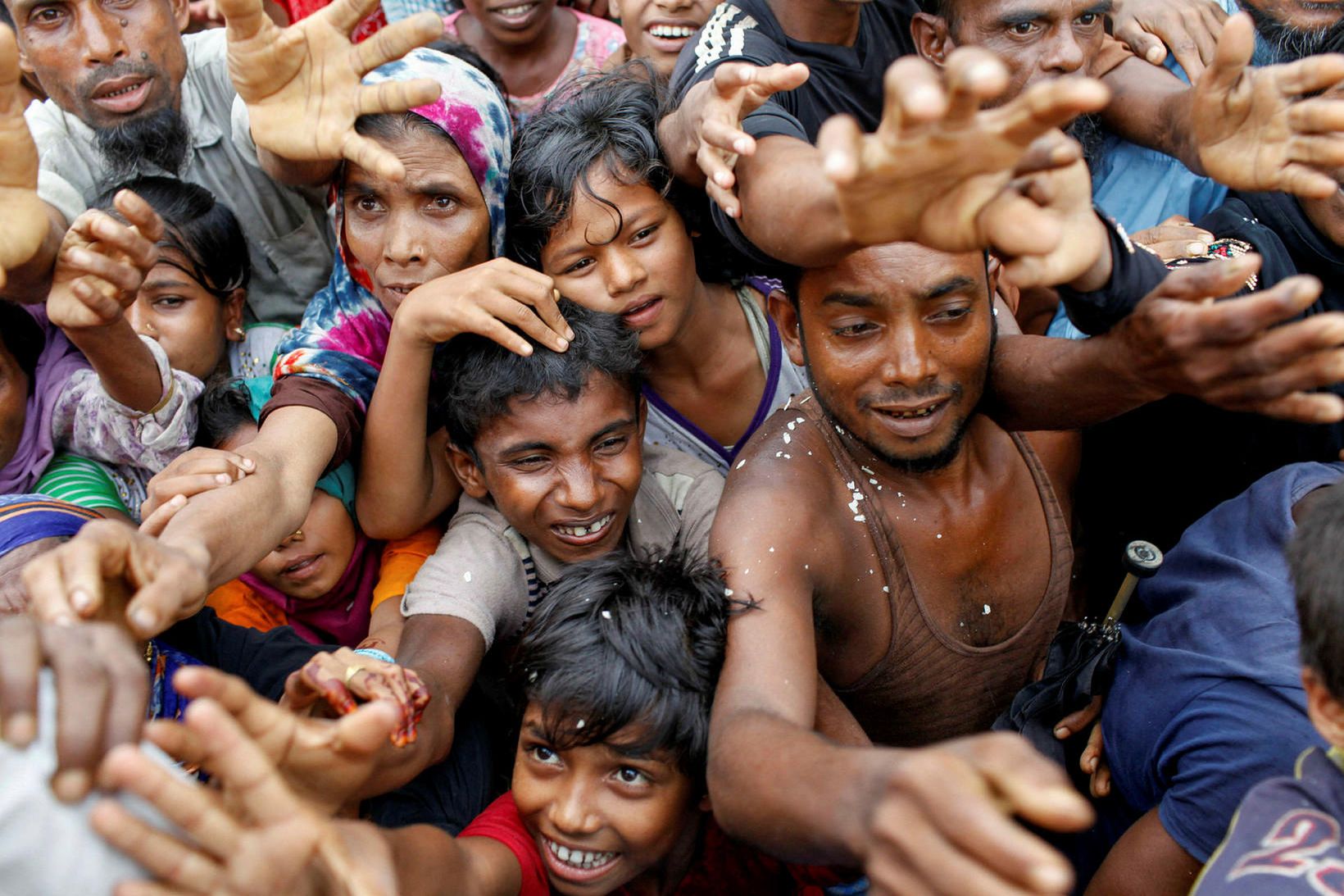 Róhingjar í flóttamannabúðum í Bangladess árið 2017.