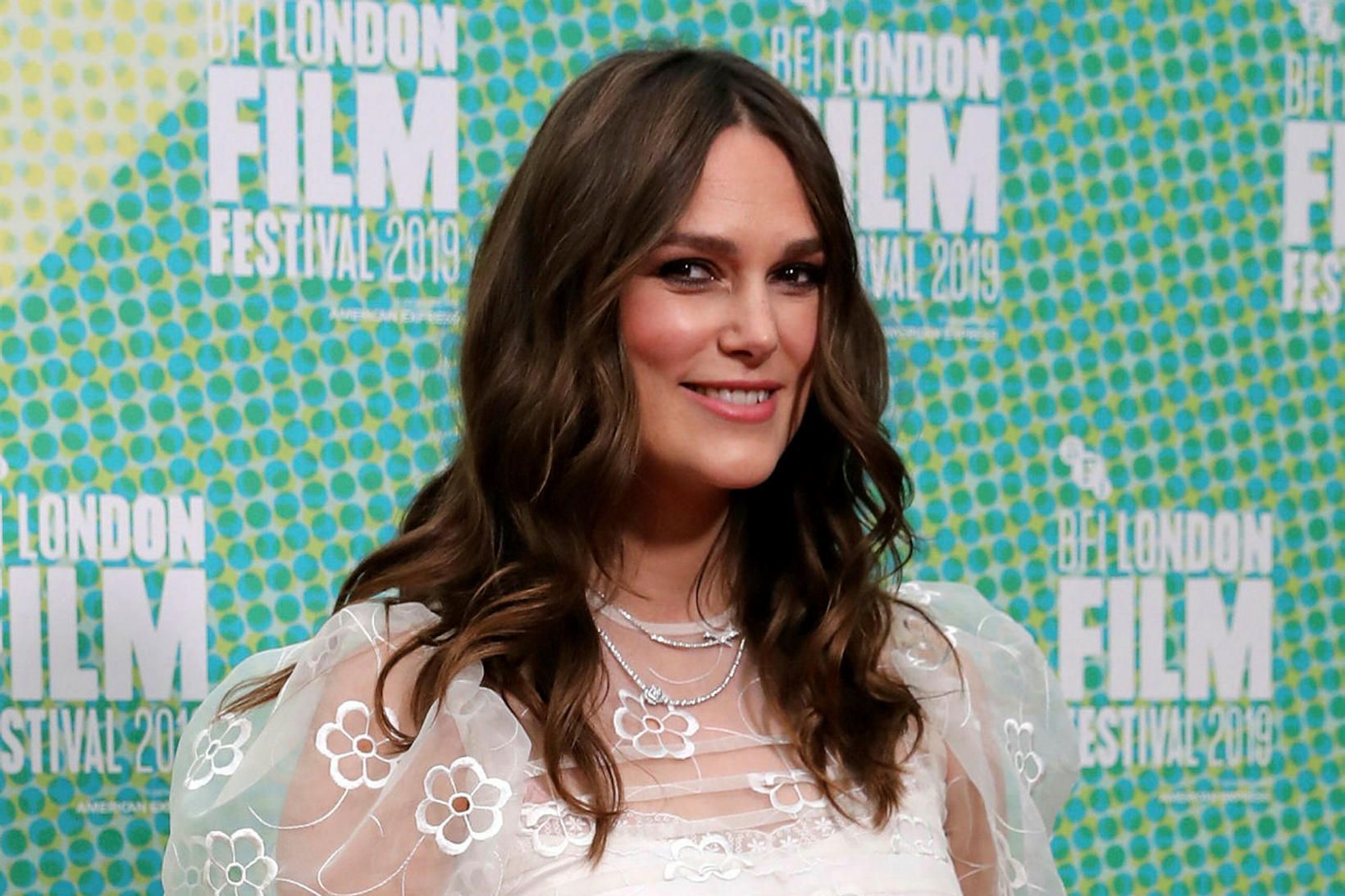 Keira Knightley var ekki ólétt á frumsýningunni í gær.