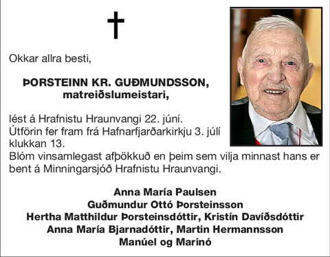 Þorsteinn Kr. Guðmundsson,
