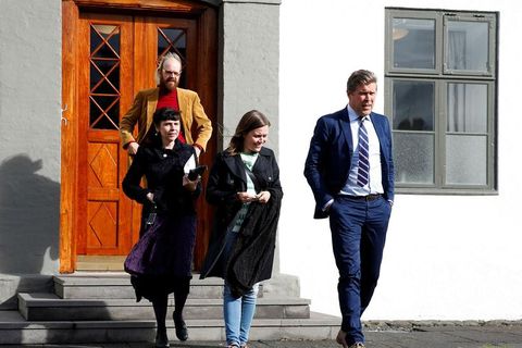 Leaders and representatives of four of Iceland's parties.